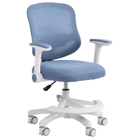 Кресло детское с подставкой для ног BRABIX KIDS "MG-215", сетка/ткань TW, голубое, 533312 под заказ 8 дней