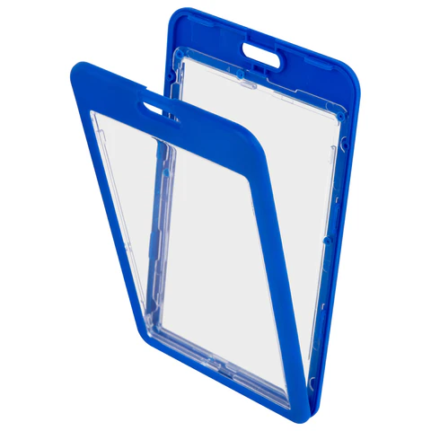 Бейдж вертикальный (85х54 мм), ДВУСТОРОННИЙ, cиний, ЗАЩИТА ОТ ВЛАГИ И ПЫЛИ, BRAUBERG EXTRA, 238808 - МСК «Форвард»