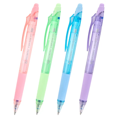 Ручка гелевая стираемая автоматическая BRAUBERG "X-ERASE RT PASTEL COLOR", СИНЯЯ, пишущий узел 0,7 мм, линия письма 0,5 мм, 144424 - МСК «Форвард»