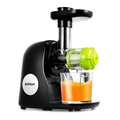 Соковыжималка шнековая KITFORT KT-1111-1, 150 Вт, функция реверс, контейнер для сока 0,6 л, черная, КТ-1111-1 458179