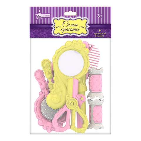 Набор парикмахерский "Маленькая принцесса", 9 предметов, пластик, цвета ассорти, НОРДПЛАСТ, 647/2 666466 - МСК «Форвард»