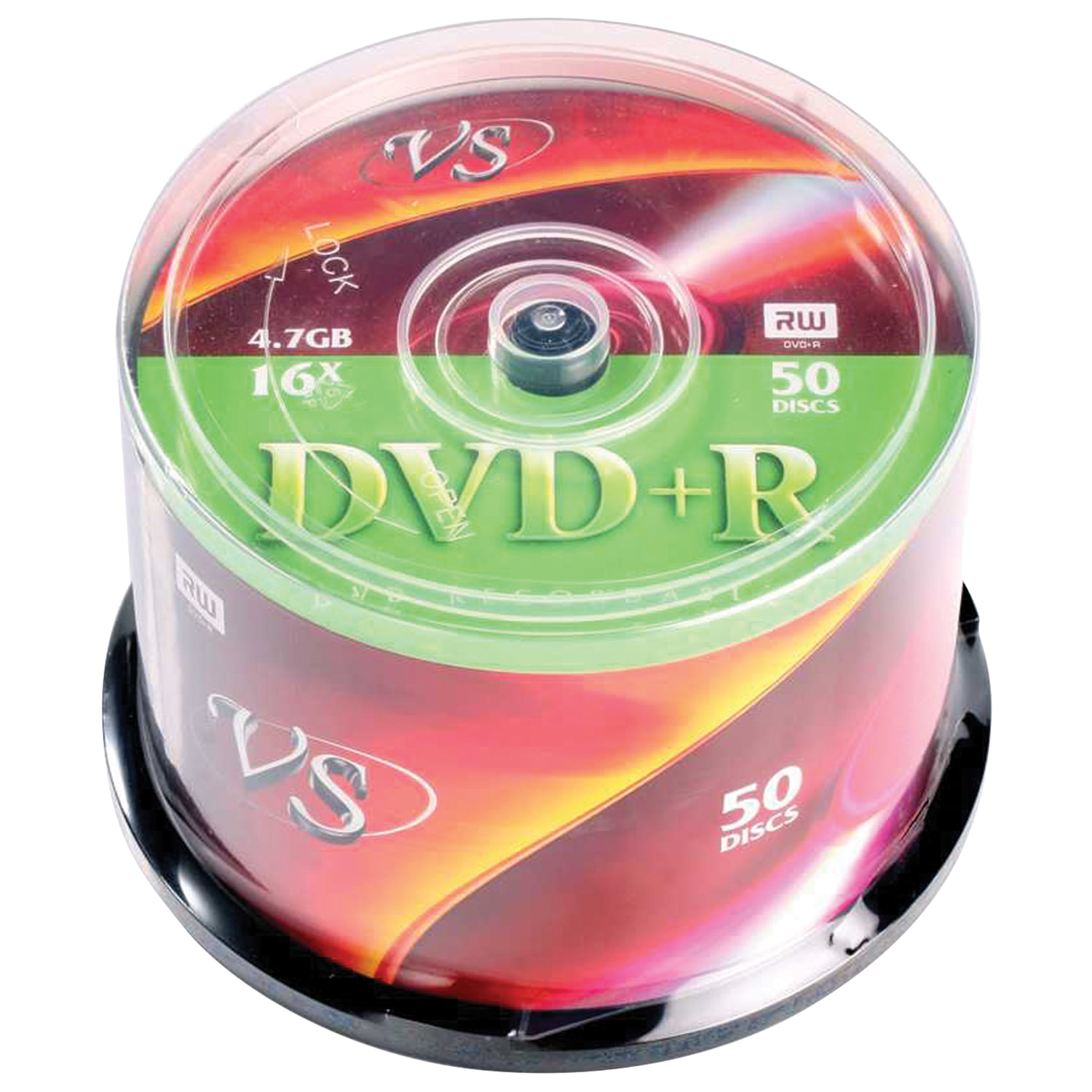 Диски DVD+R (плюс) VS 4,7 Gb 16x Cake Box (упаковка на шпиле), КОМПЛЕКТ 50 шт., VSDVDPRCB5001  511549