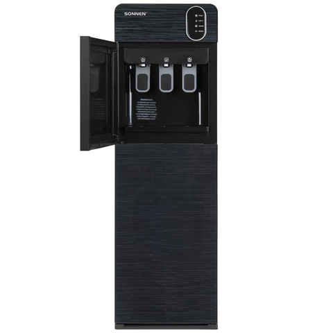 Кулер для воды SONNEN FSE-03Bi напольный, нагрев/охлаждение, НИЖНЯЯ ЗАГРУЗКА, 3 крана, графит, 455744 - МСК «Форвард»