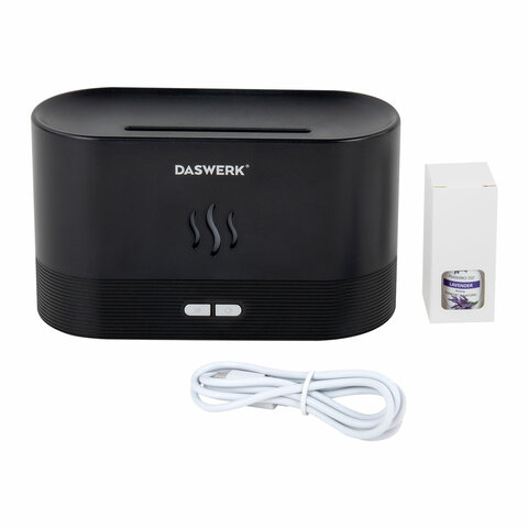 Увлажнитель воздуха "Камин", эффект пламени, 180 мл, Аромамасло в ПОДАРОК, черный, DASWERK (ДАСВЕРК), 456845 - МСК «Форвард»