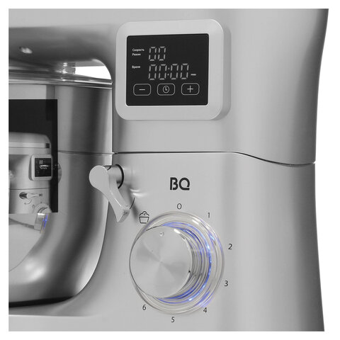 Миксер планетарный BQ (БИ-КЬЮ) MX640, 1600 Вт, 6 скоростей, 3 насадки, металлическая чаша 6 л, серебро, 86194435 457504 - МСК «Форвард»