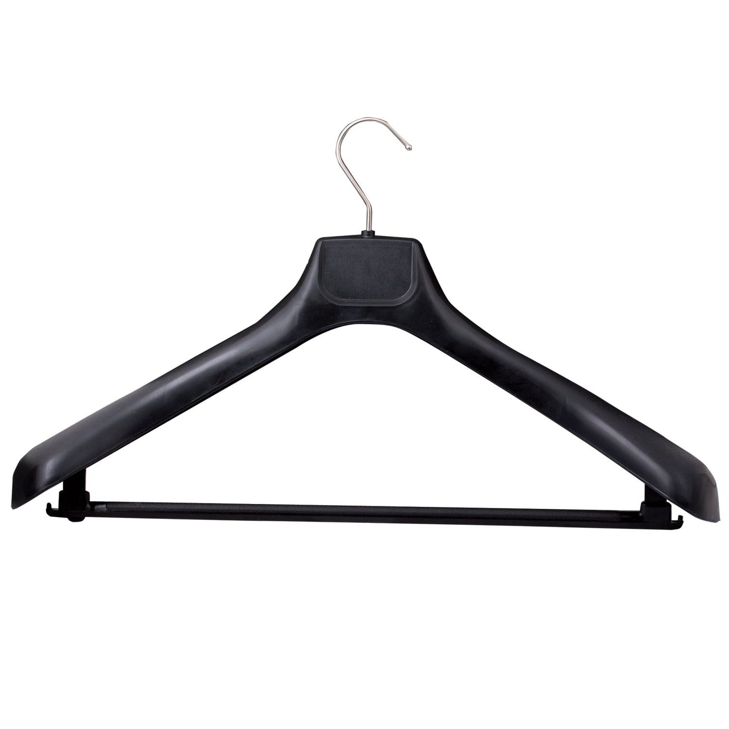 Вешалка-плечики р.50-52, пластик, анатомическая, перекладина, крючки для бретелей, черный, С 041 С04 601185