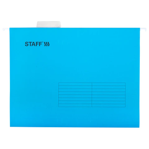 Подвесные папки А4 (350х240 мм), до 80 л., КОМПЛЕКТ 10 шт., синие, картон, STAFF, 270928 - МСК «Форвард»