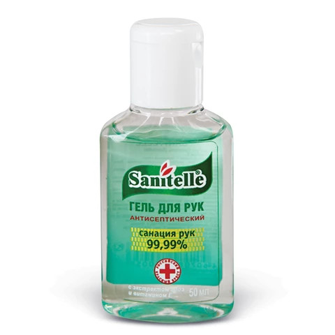 Антисептик-гель для рук (спирт 66,2%) 50мл SANITELLE (Санитель), Алоэ,  600662 Честный знак!