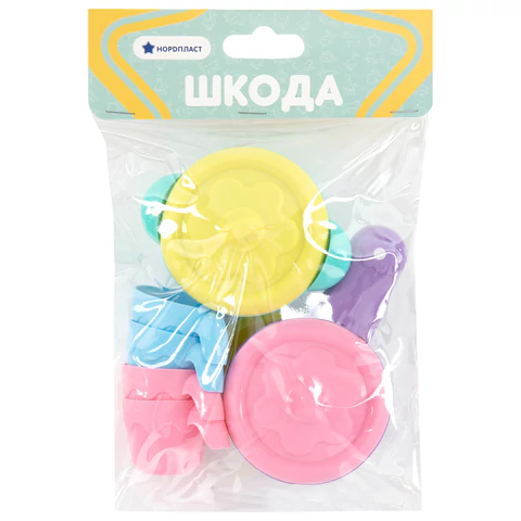 Набор игрушечной посуды "Маленькая хозяйка" 12 предметов, пластик, цвета ассорти, НОРДПЛАСТ, ШКД05 666465 - МСК «Форвард»