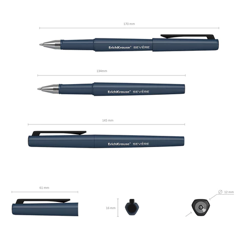Ручка шариковая ERICH KRAUSE "Severe Stick Classic", СИНЯЯ, корпус ассорти,0,7 мм, линия 0,28 мм, 48079 144575 - МСК «Форвард»