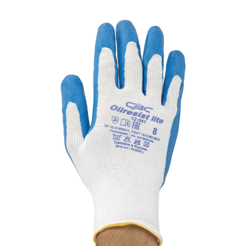 Перчатки полиэфирные ОИЛРЕЗИСТ ЛАЙТ маслобензостойкие 1 пара, 13 класс, 30-31 г, размер 8, покрытие - облив НИТРИЛОВОЕ, тактильные, СВС, nl13nt ЛАЙТ 608685 - МСК «Форвард»