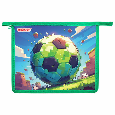 Папка для тетрадей ПИФАГОР А5, 1 отделение, пластик, на молнии, "Football match", 273329 - МСК «Форвард»