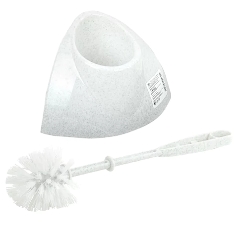 Ерш для унитаза  С ПОДСТАВКОЙ угловой, "БЛЕСК", белый мрамор, IDEA, М 5012 601319