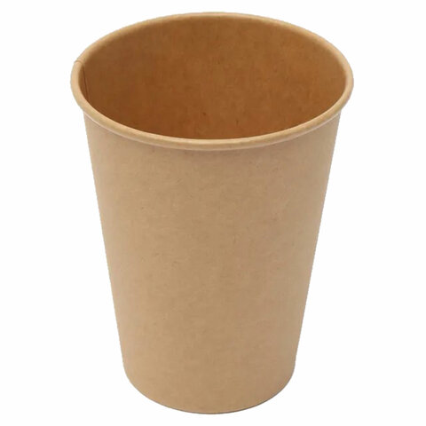 Стакан одноразовый бумажный 350/410 мл, D 90 мм, КОМПЛЕКТ 50 шт., однослойные, холодное/горячее, LAIMA ECO CRAFT, 608370 - МСК «Форвард»