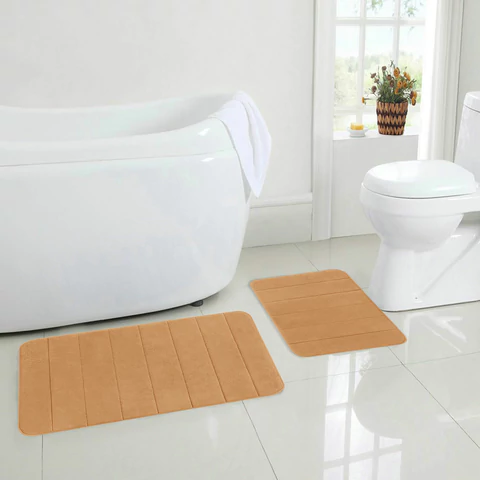 Комплект ковриков MEMORY EFFECT для ванной 50х80 см и туалета 40х60 см, персиковый, LAIMA HOME, 608447 - МСК «Форвард»