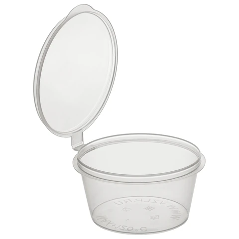 Соусник одноразовый 50 мл, Стандарт, КОМПЛЕКТ 1200шт с верхней крышкой, прозрачный, ВЗЛП, 1245П2 609237