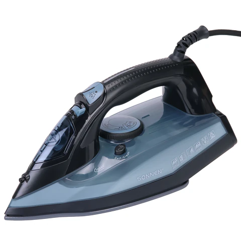 Утюг паровой SONNEN SI-2099, 2400 Вт, керамическое покрытие, антикапля, антинакипь, синий, 456996