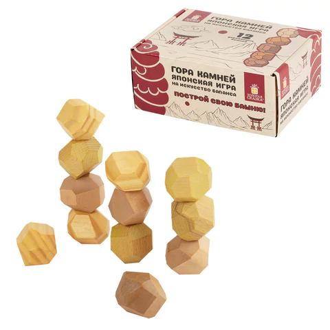 Балансир-головоломка "Башня Туми Иши", 12 деревянных камней, ЗОЛОТАЯ СКАЗКА, 665258 - МСК «Форвард»