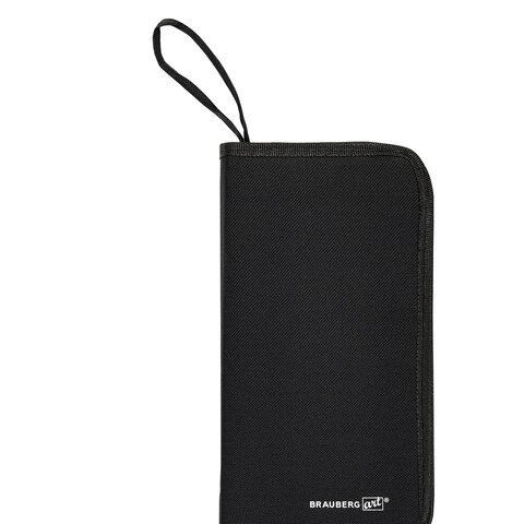 Кисти художественные набор 12 шт. в черном пенале, синтетика, BRAUBERG ART CLASSIC, № 0-14 + веерная, 200966 - МСК «Форвард»