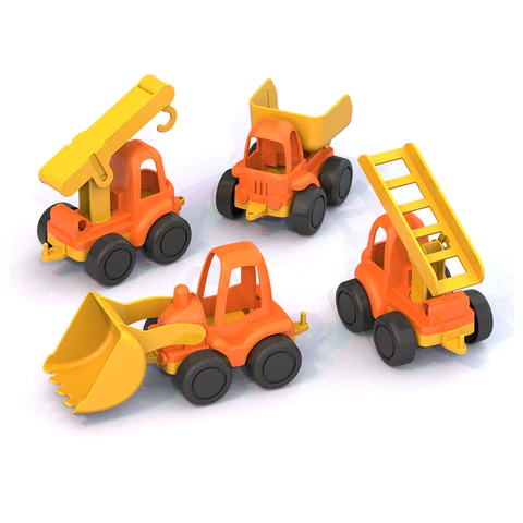 Машины игрушечные в наборе СТРОИТЕЛЬНАЯ ТЕХНИКА "Нордик", пластик, 4 шт., 21x19x9 см, НОРДПЛАСТ, 221 666490