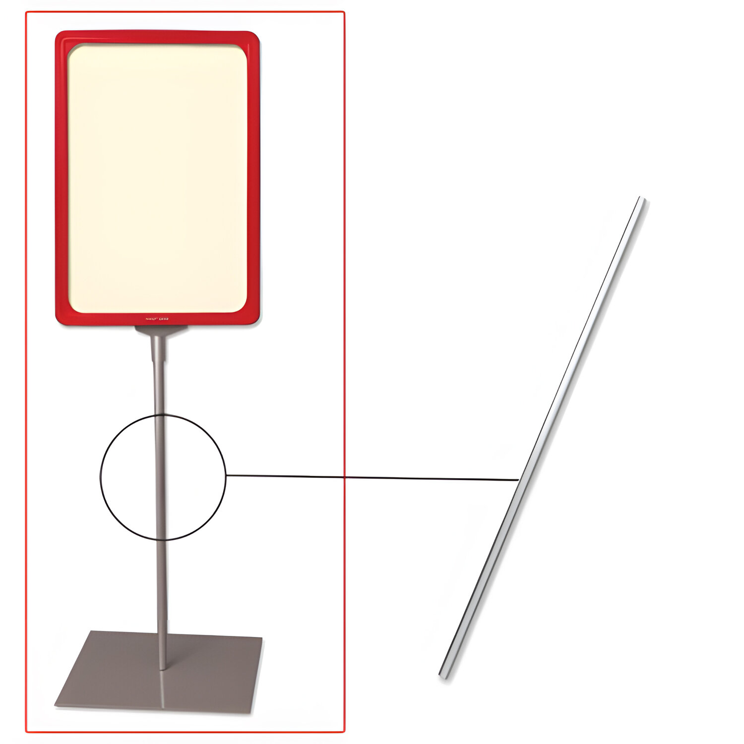 Трубка для сборки напольной стойки под рамку POS, высота 800 мм, диаметр 9мм, 290267