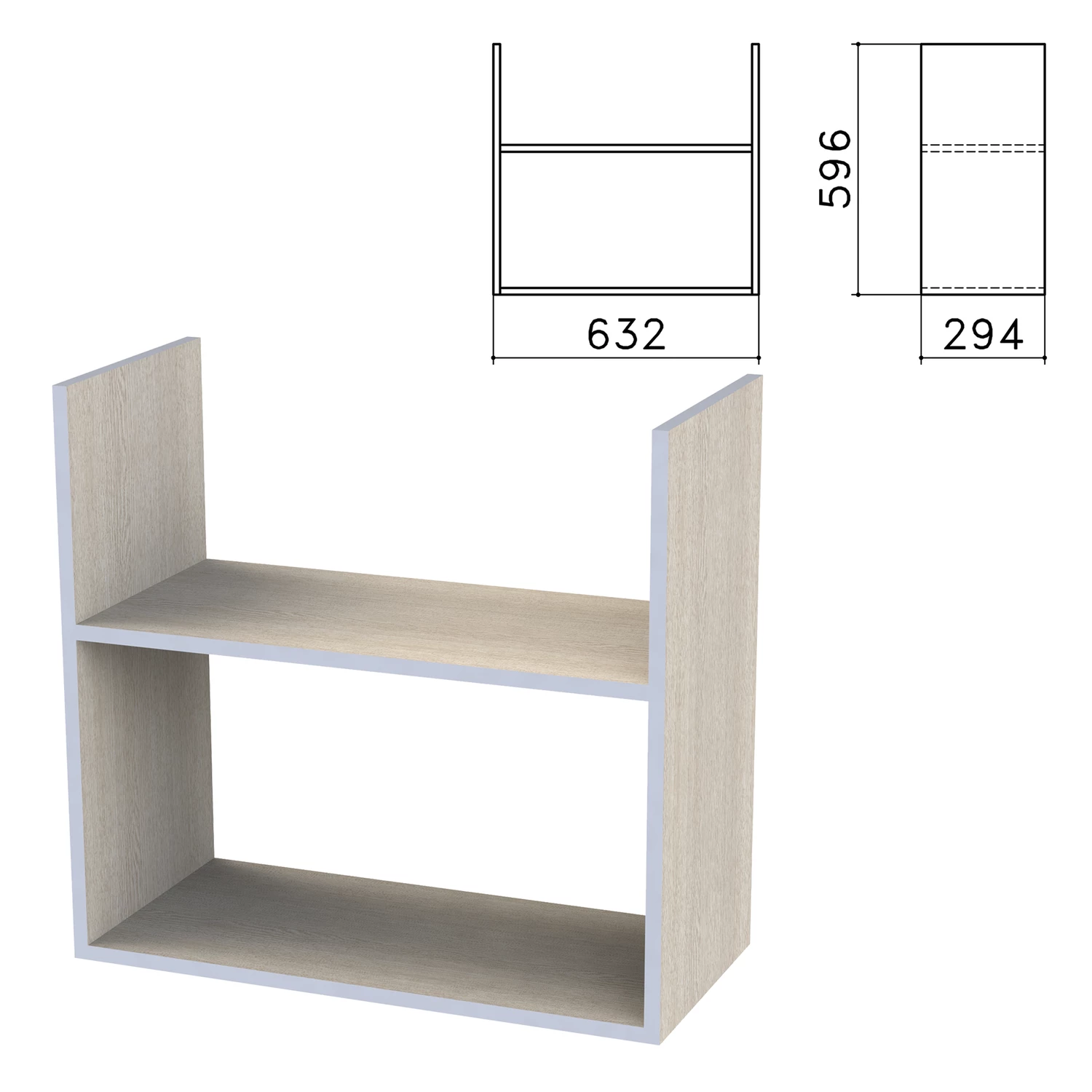 Полка навесная настенная "Бюджет" (ш632*г294*в596 мм),  дуб шамони свет.430, 402668, 40266 640643