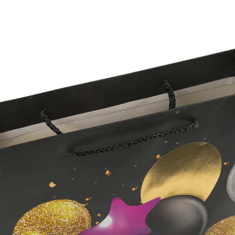 Пакет подарочный 33x13x45 см, ЗОЛОТАЯ СКАЗКА "Happy Birthday", фольга, черный, КОМПЛЕКТ 12ШТ 608240 - МСК «Форвард»