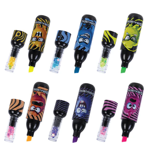 Набор текстовыделителей 6 НЕОНОВЫХ ЦВЕТОВ, кросс-серия МОНСТРИКИ, линия 1-5 мм, BRAUBERG, 152621 - МСК «Форвард»