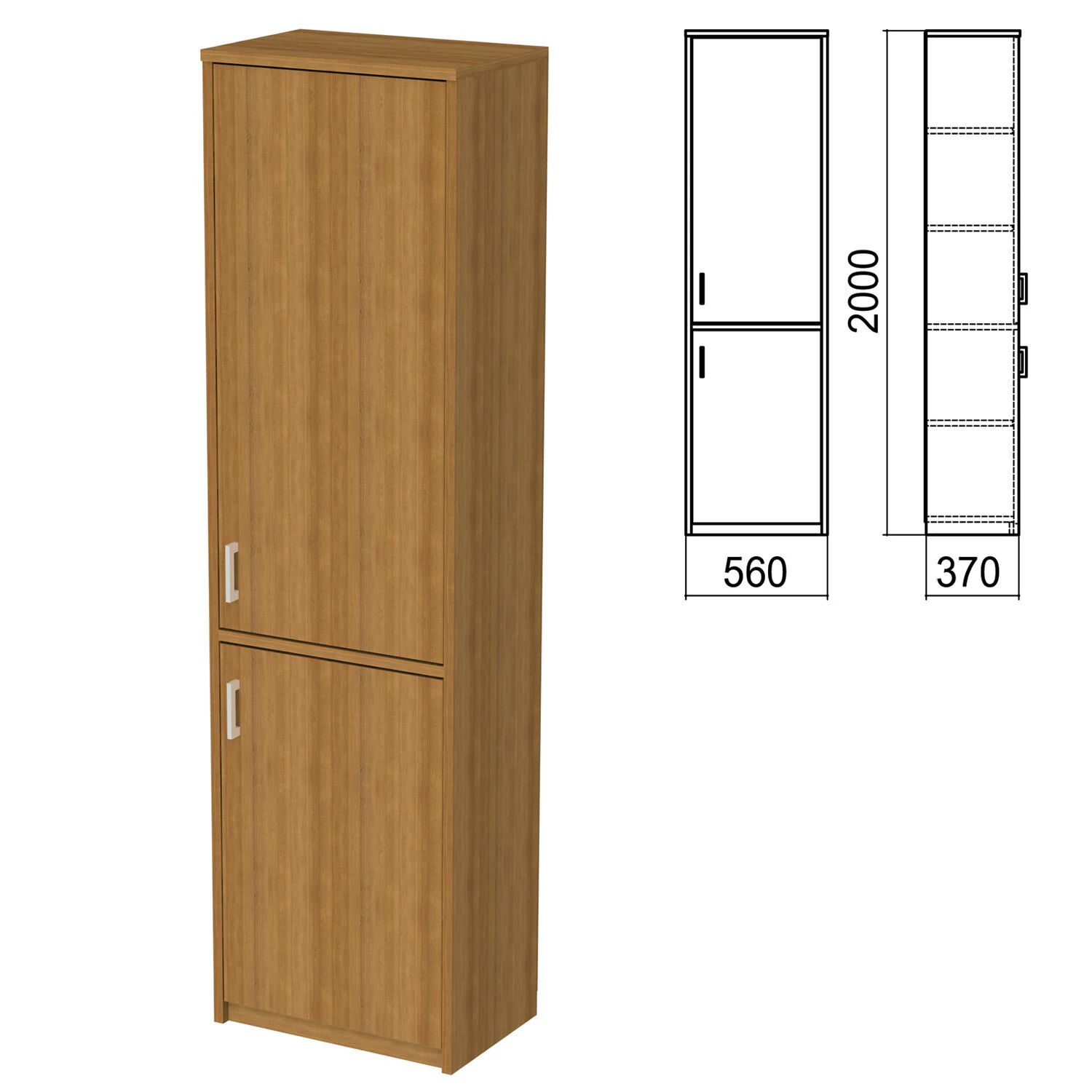 Шкаф закрытый "Арго", 560х370х2000 мм, орех (КОМПЛЕКТ) 981576