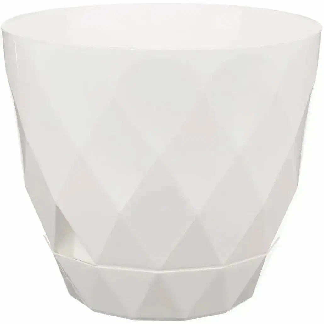 Горшок для цветов с поддоном Idiland Laurel 2.3 л белый (15x17.5 см) 221610929 1890687