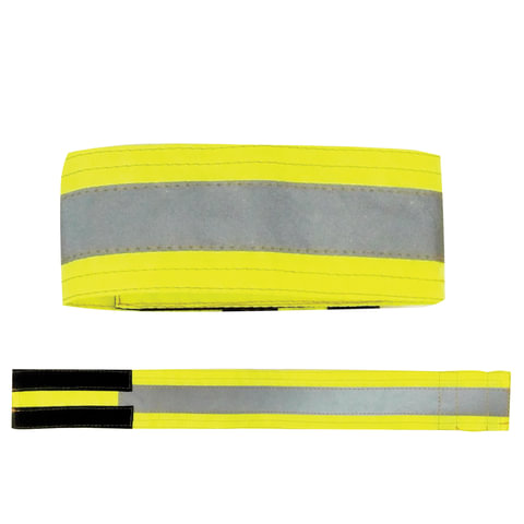 Повязка СВЕТООТРАЖАЮЩАЯ на руку 430х55мм, на липучке, лимонная, 610628