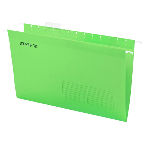 Подвесные папки A4/Foolscap (404х240 мм) до 80 л., КОМПЛЕКТ 10 шт., зеленые, картон, STAFF, 270934 - МСК «Форвард»