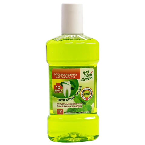Ополаскиватель для полости рта 350 мл, ДЛЯ ВСЕЙ СЕМЬИ "Лечебные травы", РЕНЕССАНС КОСМЕТИК, 2766 702121 минпромторг - МСК «Форвард»
