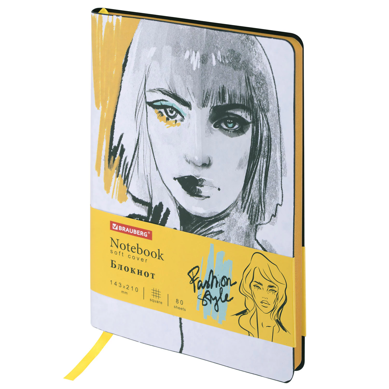 Блокнот А5 143x210 BRAUBERG VISTA Fashion Style, под кожу, гибкий 80л, 112067