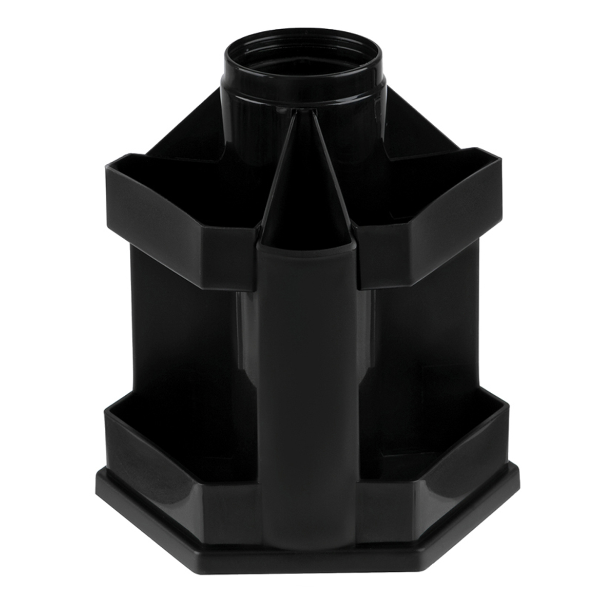 Подставка-органайзер "Maxi Desk" вращающаяся, 120*140*175мм, 10 отделений, черная, СТАММ ОР200 235812