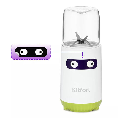 Блендер смузи-мейкер KITFORT КТ-3033-2, 150 Вт, 2 в 1, бутыль 300 мл, кофемолка 50 мл, белый 458157 - МСК «Форвард»