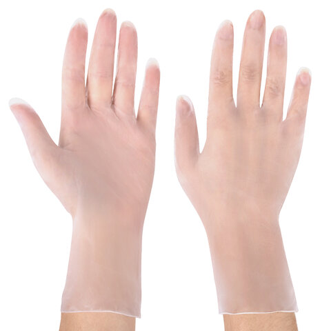 Перчатки виниловые смотровые 50 пар (100 штук), размер L (большой), прозрачные, SFM, Германия 631522 Честный знак! - МСК «Форвард»