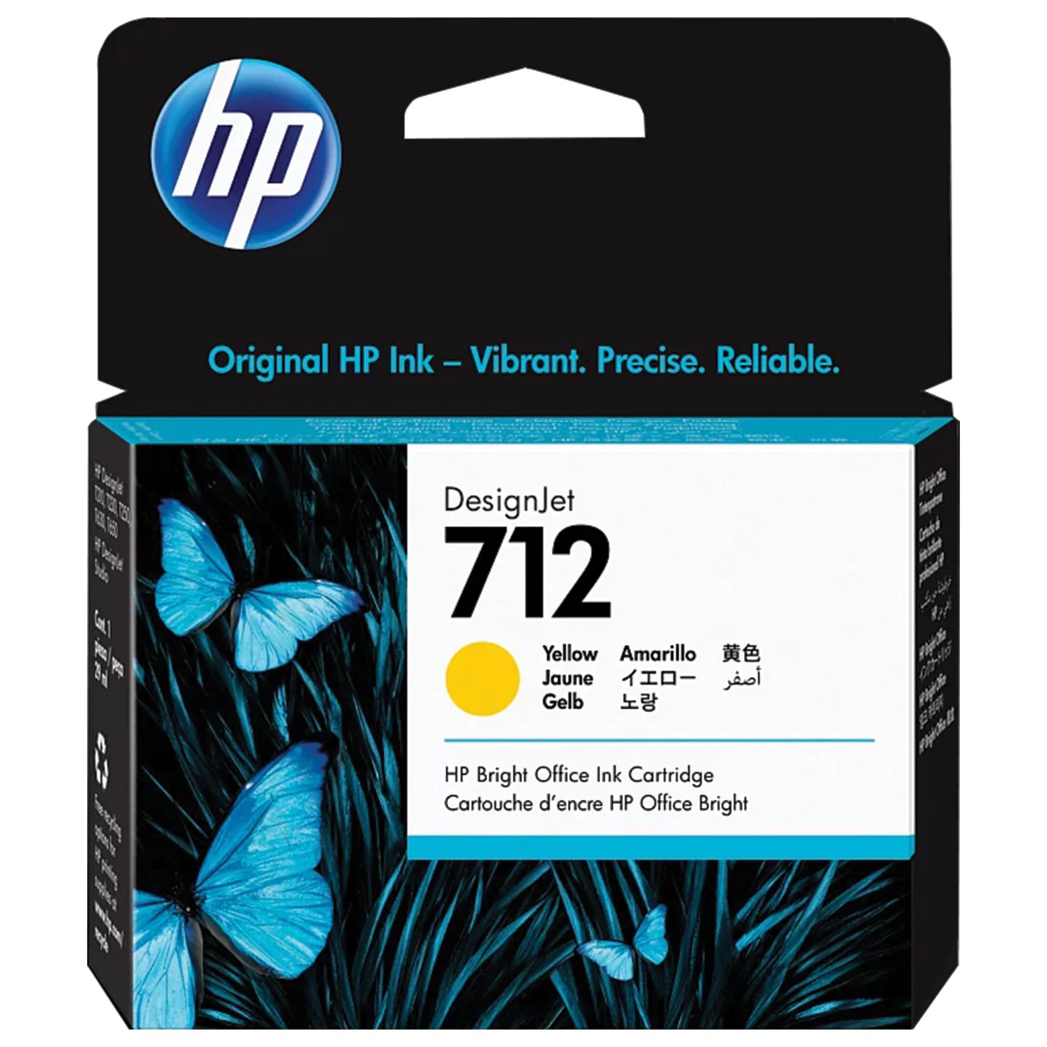 Картридж струйный для плоттера HP (3ED69A) DesignJet T230/T250/T630/T650, №712, желтый, оригинал 3ED 363908 под заказ 8 дней