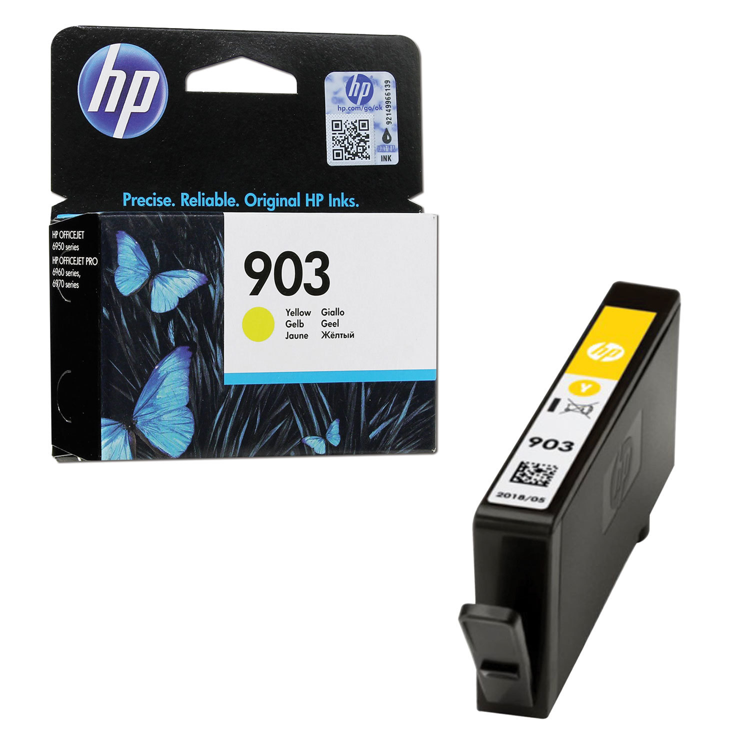 Картридж струйный HP (T6L95AE) OfficeJet 6950/6960/6970, №903, желтый, ресурс 315стр. оригинальный T 362334 под заказ 8 дней