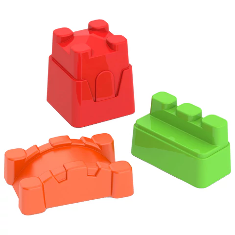 Формочки для песка "Крепость", набор 3 шт, размер единицы 9,5x8,5x2 см, НОРДПЛАСТ, 81 666434