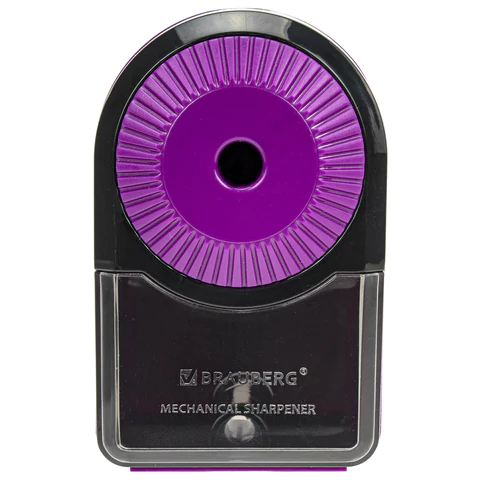 Точилка механическая BRAUBERG ULTRA для чернографитных и цветных карандашей, крепление к столу, цвет корпуса сиреневый с черным, 271341 - МСК «Форвард»