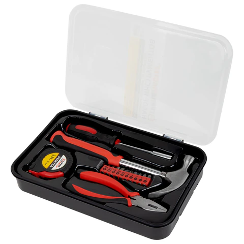 Набор инструментов столярно-слесарный, 14 предметов, пластиковый бокс, ГРАНДМАСТЕР, 671324 - МСК «Форвард»