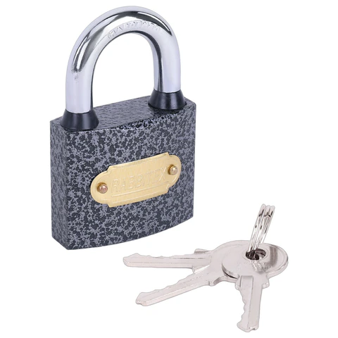 Замок навесной чугунный "Влагонепроницаемый", ширина 50 мм, полимерное покрытие, английский, 3 ключа, RABBITEX (РАББИТЕКС), 671297 - МСК «Форвард»