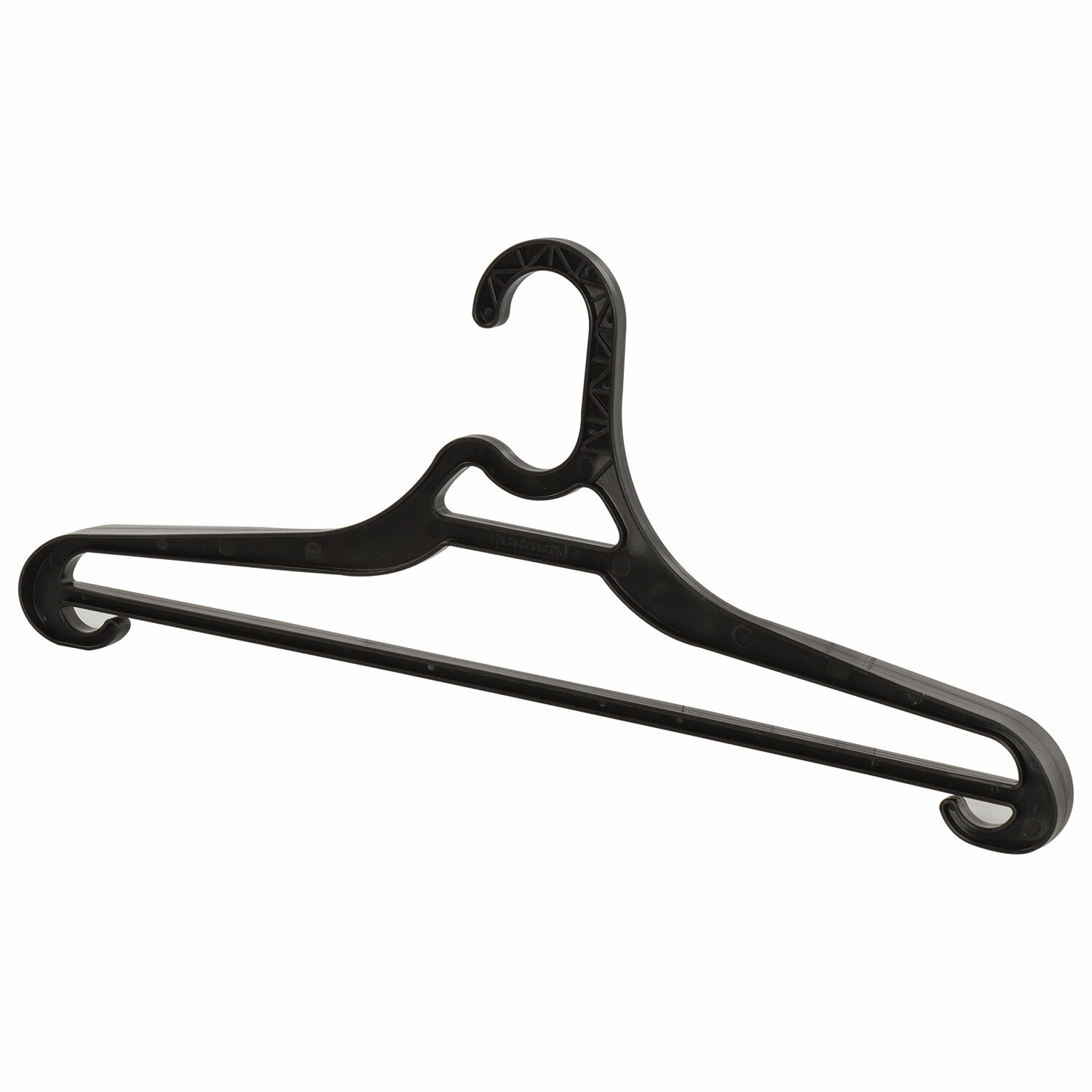 Вешалка-плечики  р.46-48, пластик, плоская, перекладина, крючки для бретелей, черный, BRABIX, 601654