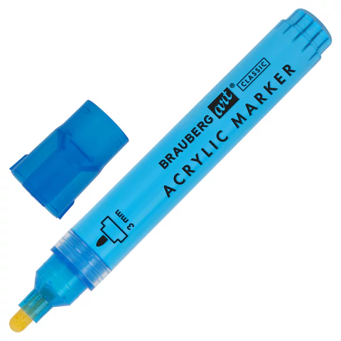 Маркеры акриловые для рисования и хобби, 20 ярких цветов, линия 3 мм, BRAUBERG ART CLASSIC, 152526 - МСК «Форвард»