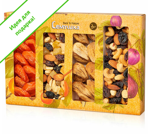 Подарочный набор сухофруктов и орехов, СЕМУШКА, 550 г 624065