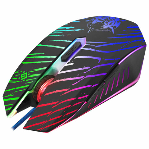 Мышь проводная игровая DEFENDER Dark Agent GM-590L, 12800 DPI, USB, 6 кнопок, оптическая, + коврик, черная, 52590 513828 - МСК «Форвард»