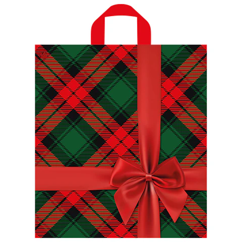 Пакет с петлевой ручкой ПВД, 44х40 см, "Бантик на красном", 75 мкм, КОМПЛЕКТ 50ШТ н00232644 701500