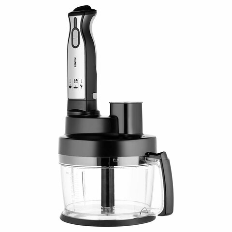 Блендер погружной CENTEK CT-1310, 1500 Вт, 2 скорости, 6 насадок, стакан, черный 457567
