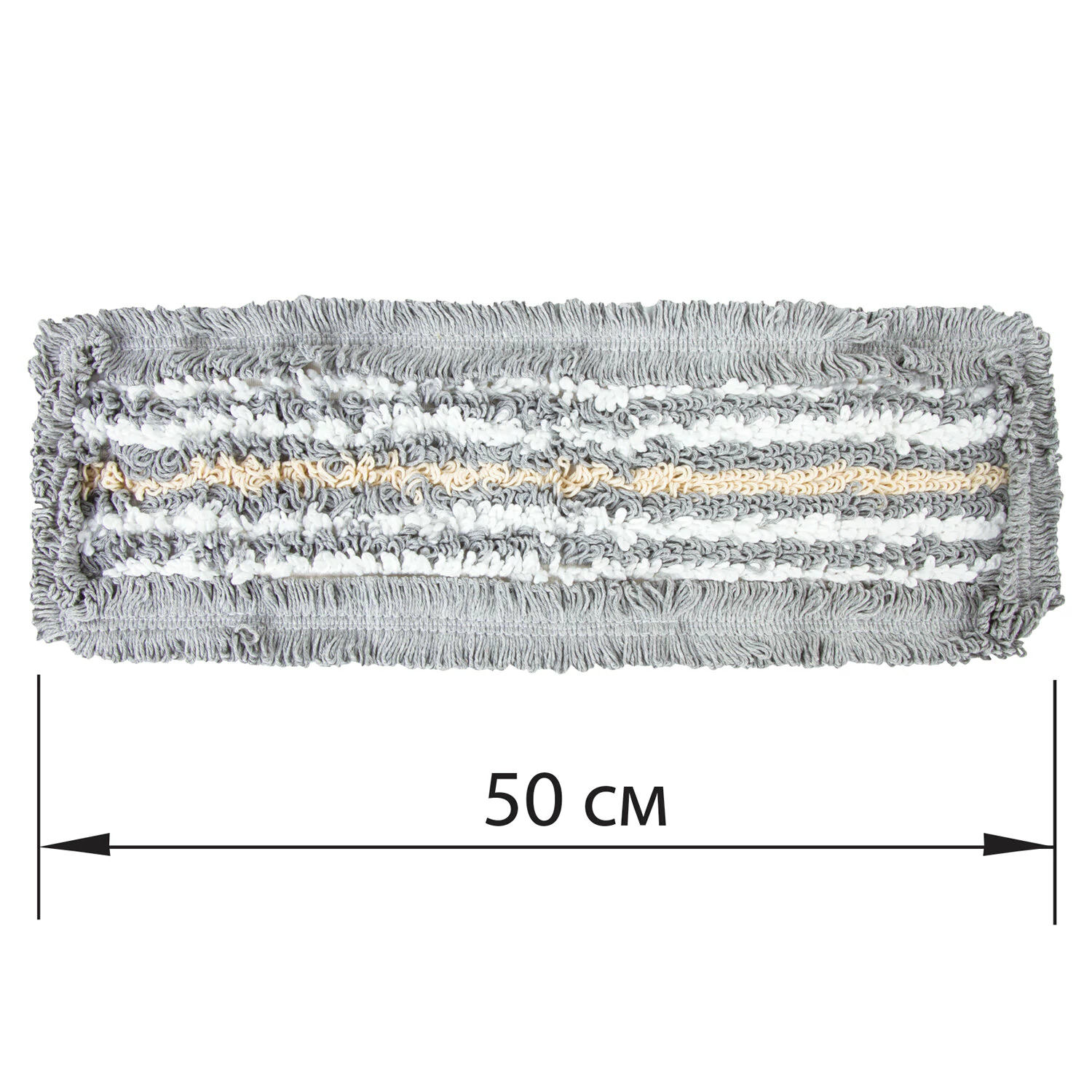 Насадка МОП плоская для швабры/держателя 50см, ТИП У/К, хлопок/мкфбр, СЕРАЯ, LAIMA EXPERT, 606630